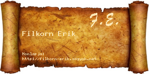 Filkorn Erik névjegykártya